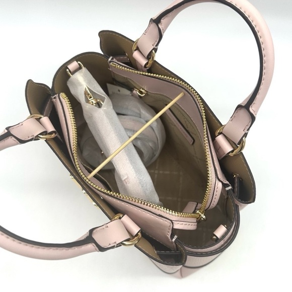 Michael Kors Reed Small Satchel Crossbody Bag & MD Bifold Zip Chain Wallet Pink - Picture 12 of 16